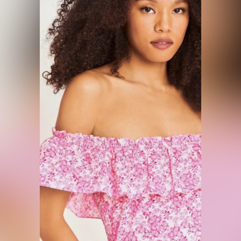 NWT LoveShackFancy Tara Maxi Dress Pink Berry Fields - Picture 6 of 13